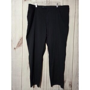 Claiborne Pants Mens 44x30 Black Dress Slacks Stretch Rayon‎ Blend Flat Front